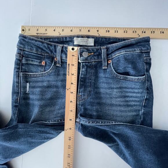 Levi's Altered Skinny 711 Women's Mid Rise Distressed Skinny Jeans W27 L29 Blue - Picture 8 of 10